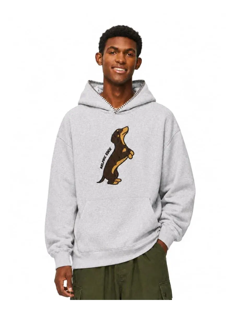 Худи с принтом таксы Dachshund Pullover Hoodie AELFRIC EDEN