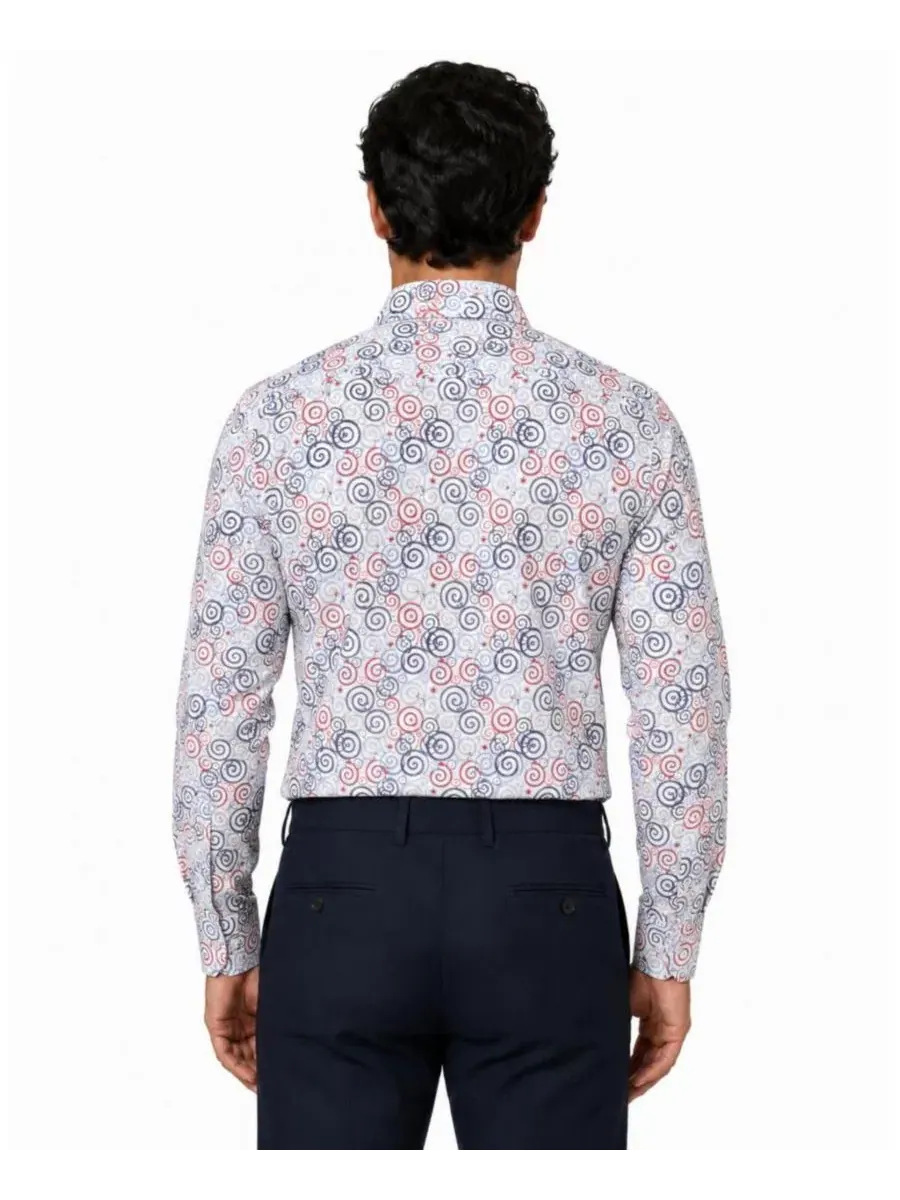 Мужская рубашка с длинным рукавом Slim Fit Elie Balleh — изображение 2 из 5, белый