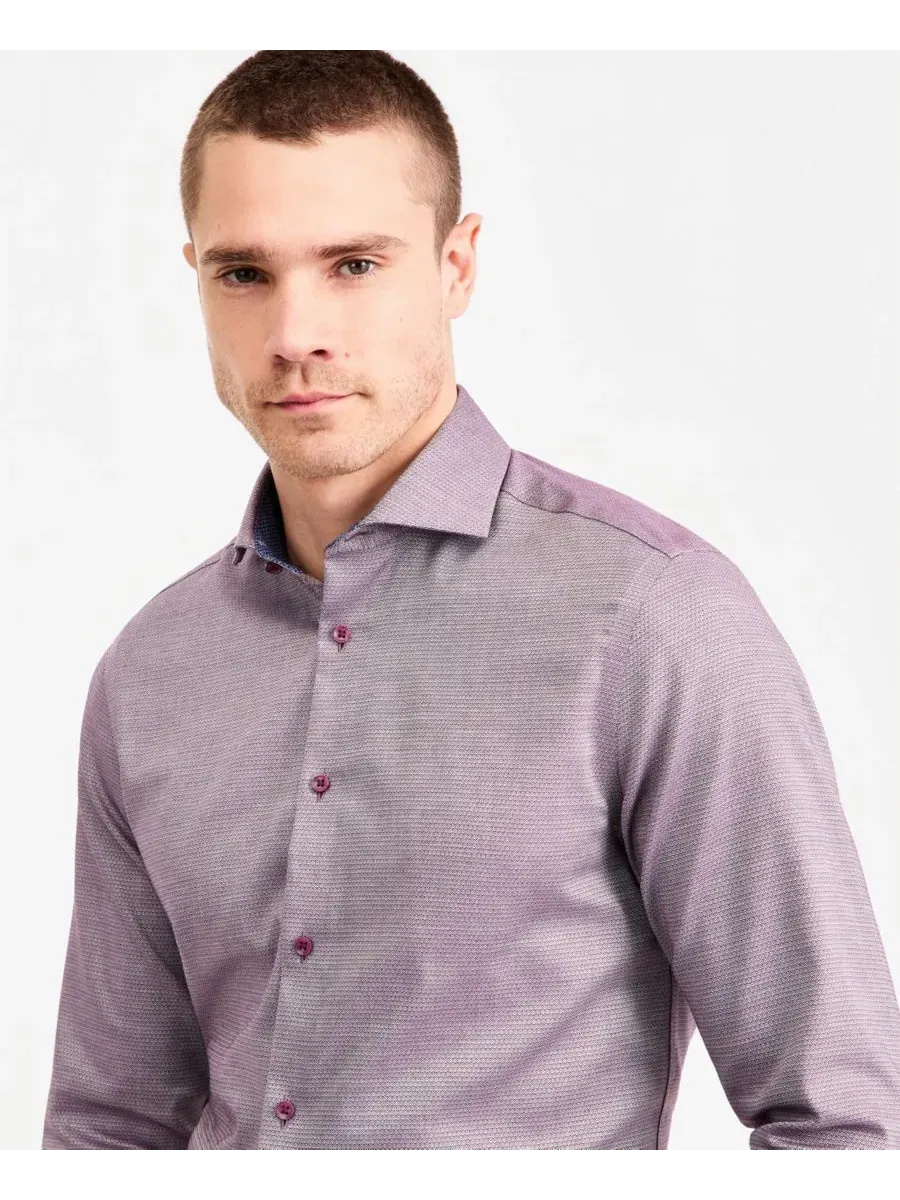 Платье-рубашка из хлопка с длинным рукавом Slim Fit Non-Iron Ted Baker — изображение 3 из 10, винный мульти