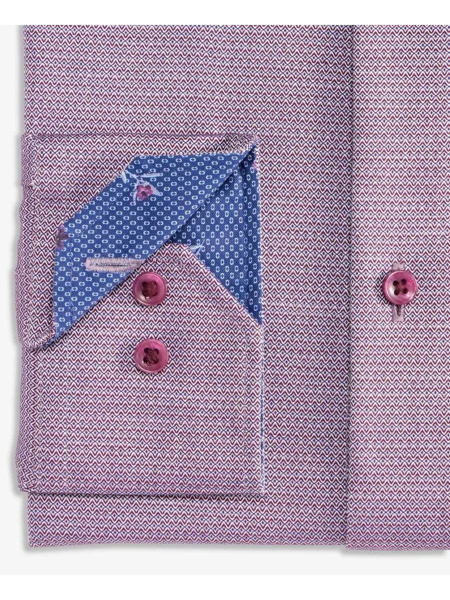 Платье-рубашка из хлопка с длинным рукавом Slim Fit Non-Iron Ted Baker — изображение 9 из 10, винный мульти