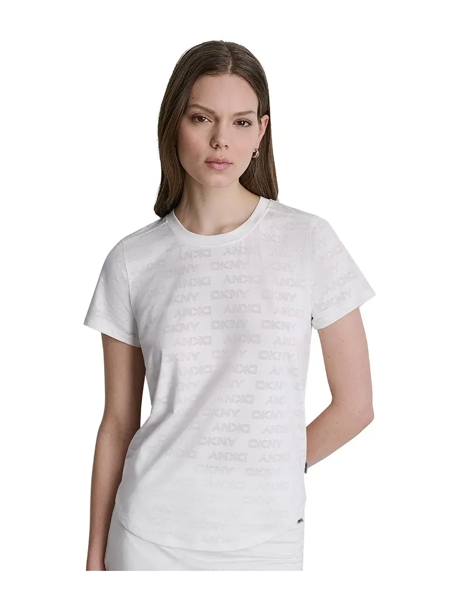 Футболка с коротким рукавом и круглым вырезом DKNY Sport — изображение 1 из 5, белый