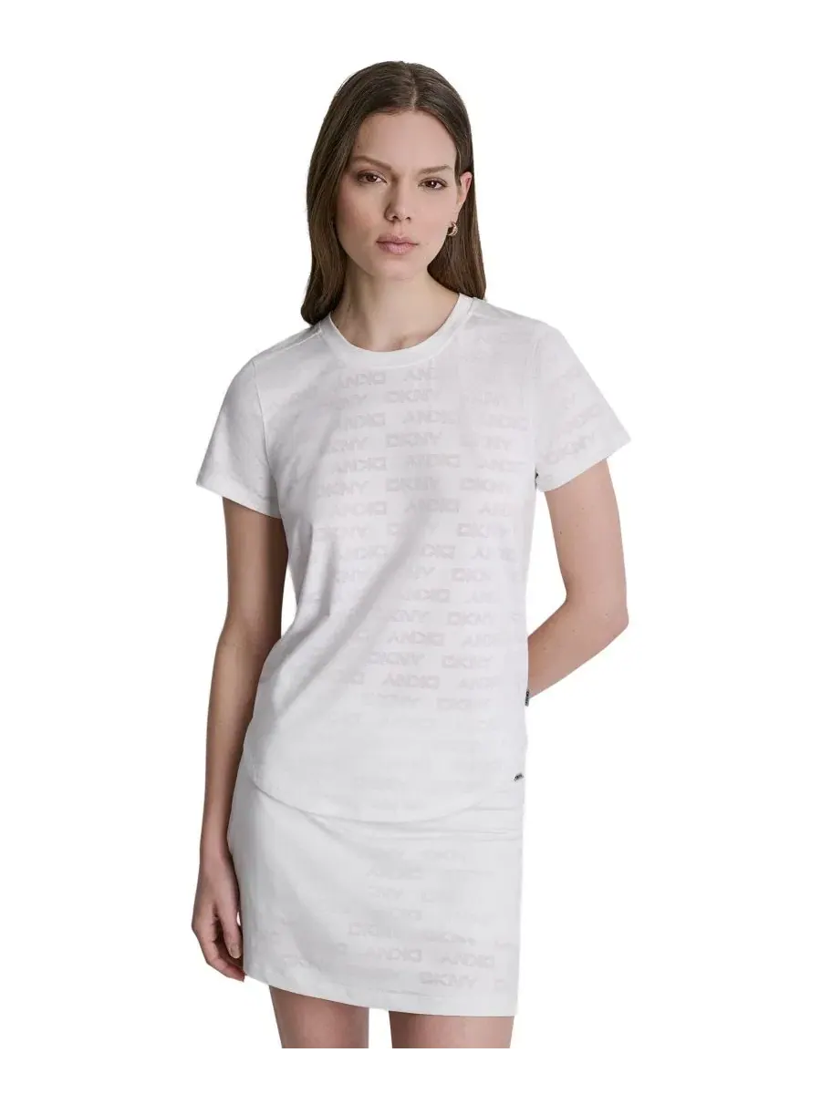 Футболка с коротким рукавом и круглым вырезом DKNY Sport — изображение 4 из 5, белый