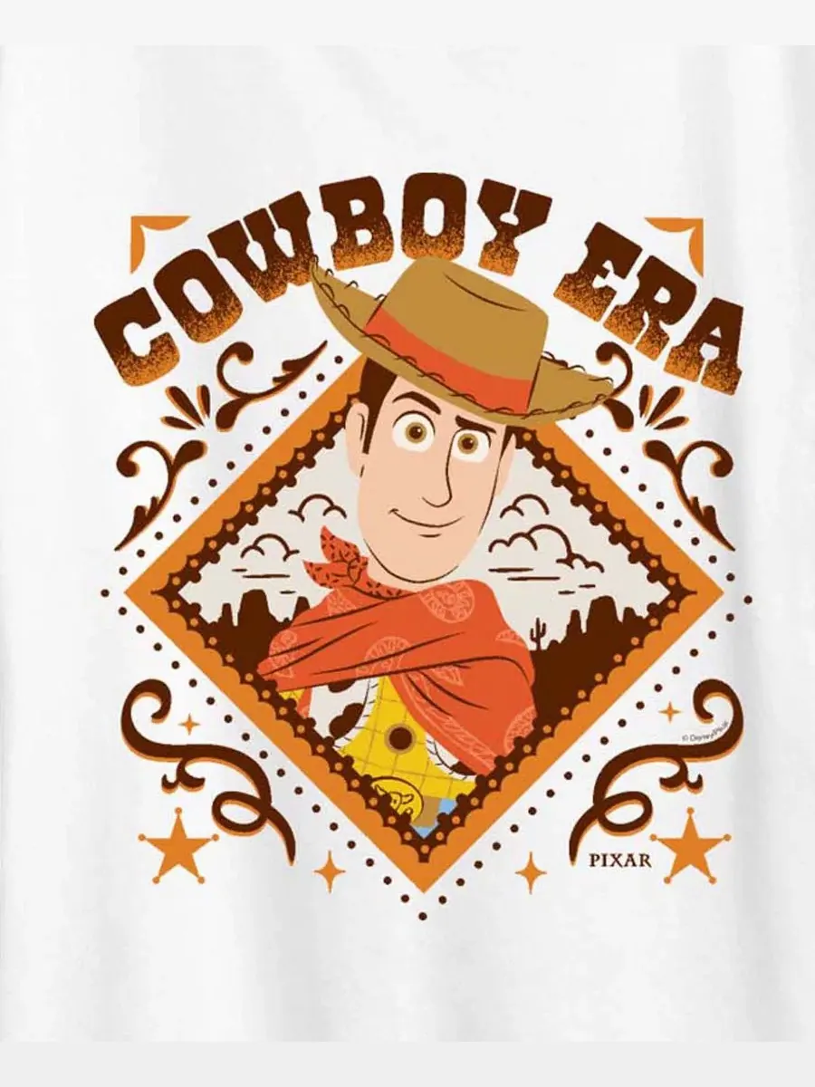 Футболка с принтом Toy Story 5 Cowboy Era, Plus Size Hybrid Apparel — изображение 3 из 3, белый