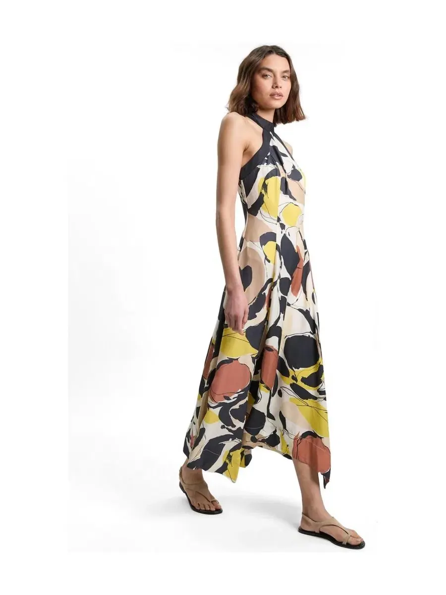 Платье макси с принтом, с запахом, без рукавов Karen Millen — изображение 2 из 5, мульти