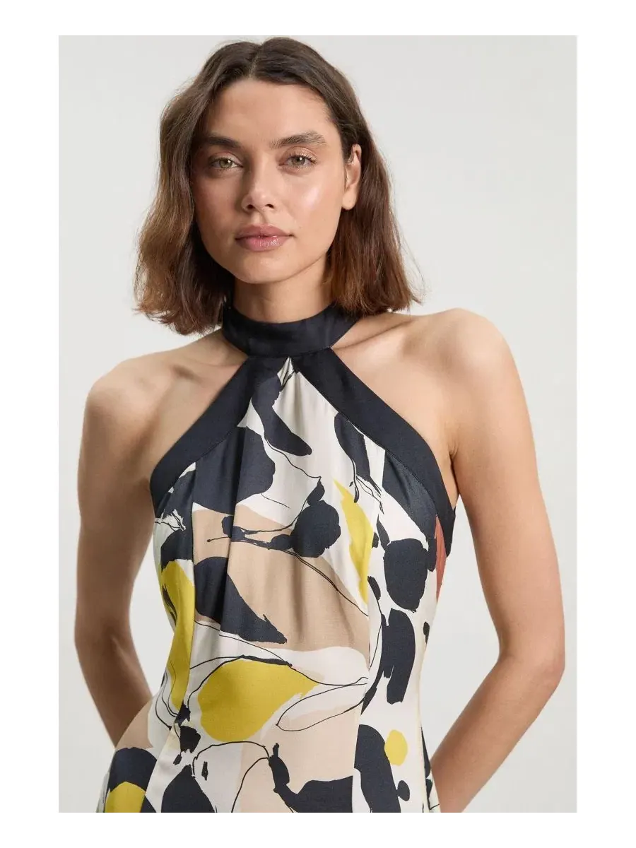 Платье макси с принтом, с запахом, без рукавов Karen Millen — изображение 4 из 5, мульти