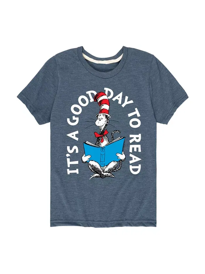 Футболка с принтом "Big Boys It's a Good Day to Read" Dr. Seuss — изображение 1 из 3, синий