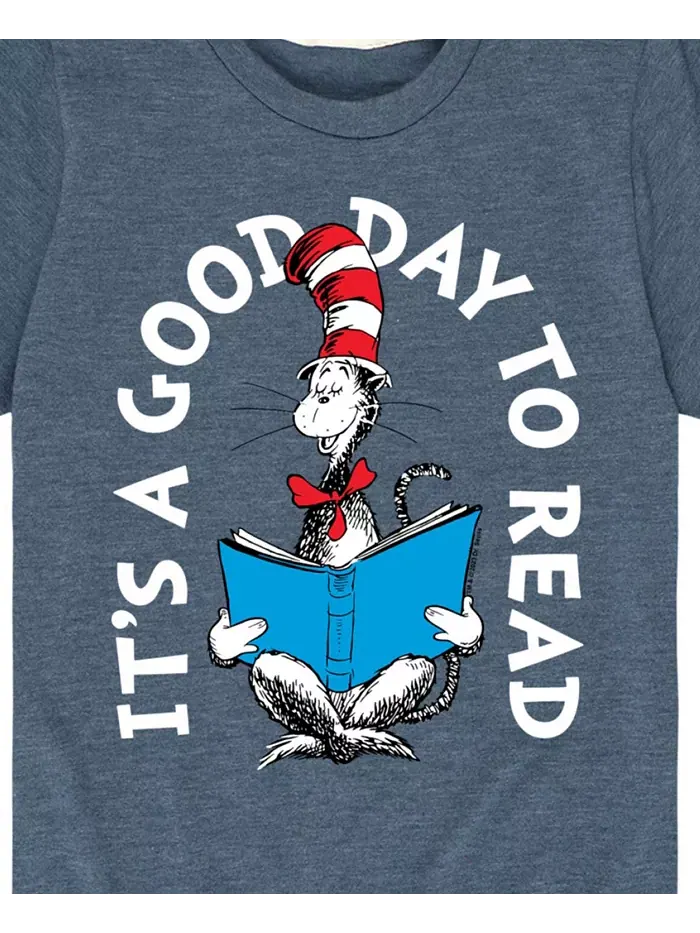 Футболка с принтом "Big Boys It's a Good Day to Read" Dr. Seuss — изображение 3 из 3, синий