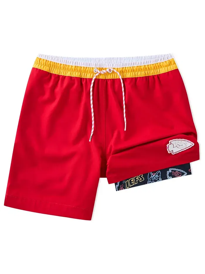 Мужские классические плавки Kansas City Chiefs с подкладкой, 5.5" — изображение 1 из 2, красный