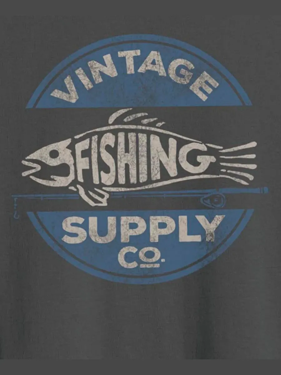 Футболка с принтом и карманом, модель Generic Fishing Sppy Pocket Fifth Sun — изображение 3 из 3, темно-серый
