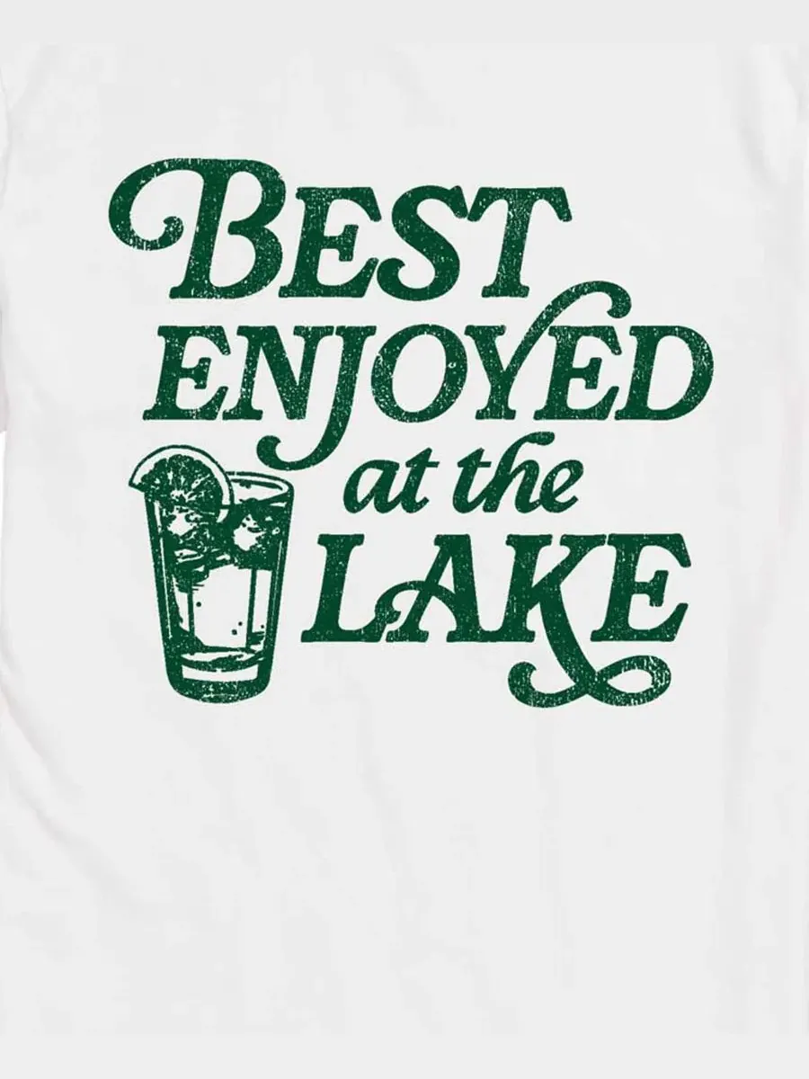 Футболка с принтом Best Enjoyed At The Lake AIRWAVES — изображение 3 из 3, белый