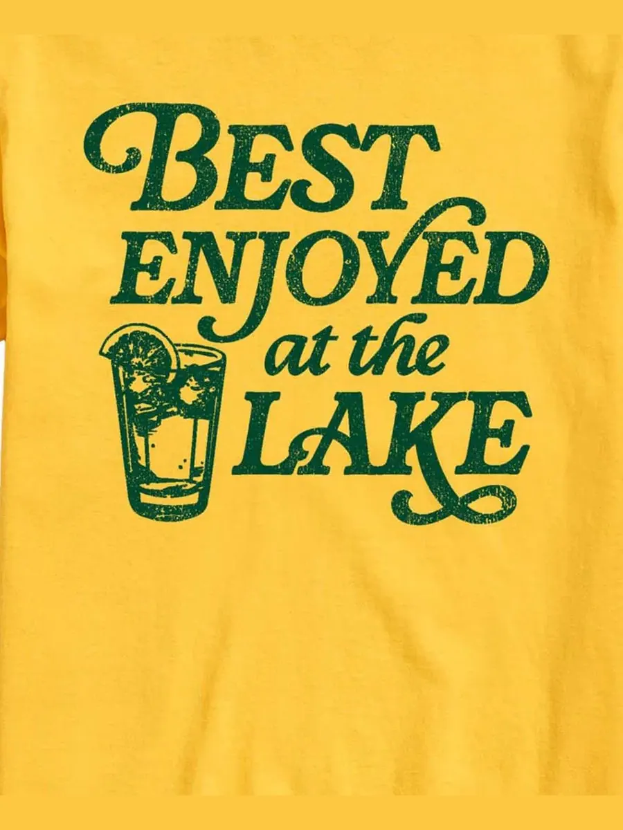 Футболка с принтом Best Enjoyed At The Lake AIRWAVES — изображение 3 из 3, желтый