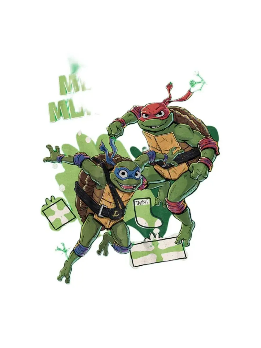 Футболка с длинным рукавом Merry Mutants Christmas Teenage Mutant Ninja Turtles — изображение 3 из 3, зеленый