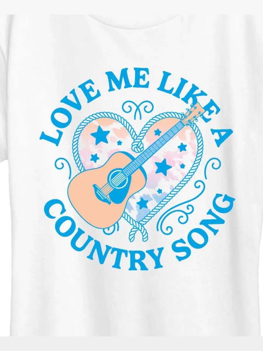Футболка с графическим принтом Love Me Like a Country Hybrid Apparel — изображение 3 из 3, белый