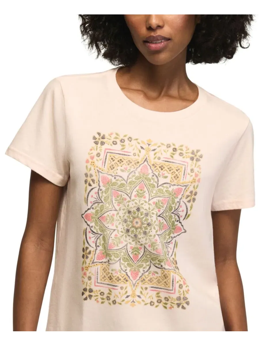 Футболка с принтом Strawberry Mandala Classic Crewneck Lucky Brand — изображение 4 из 5, розовый