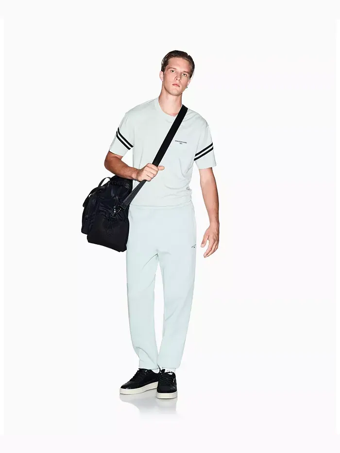 Мужские джоггеры из флиса с манжетами внизу A|X Armani Exchange — изображение 4 из 5, синий