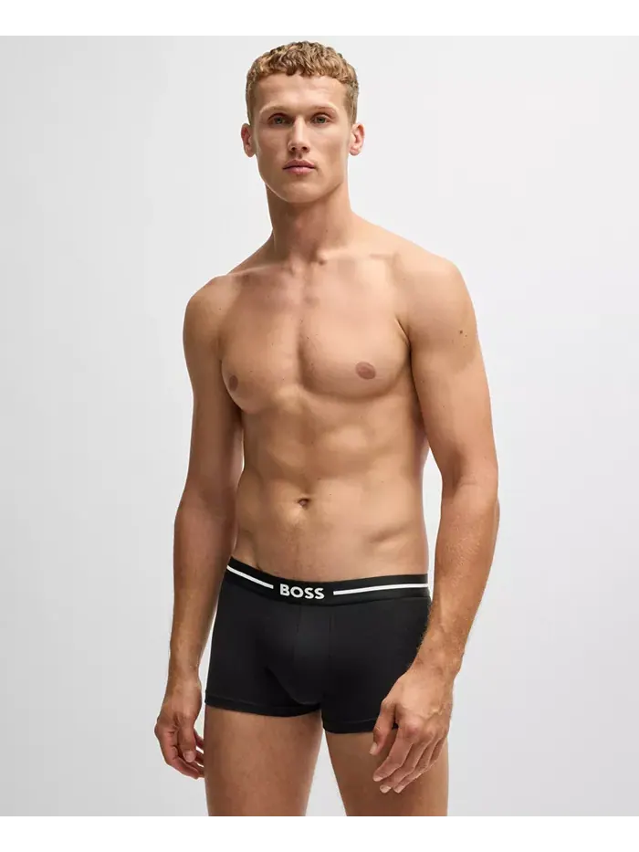 Мужские боксеры 3 шт с крупным логотипом Hugo Boss — изображение 4 из 4, черный