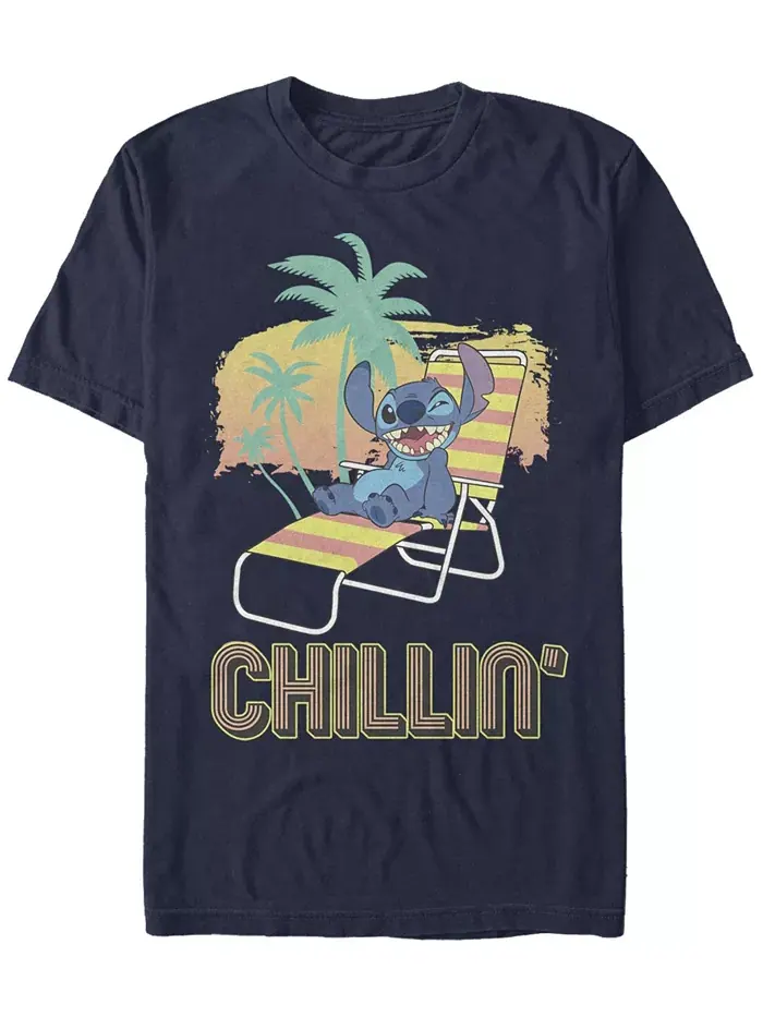 Мужская футболка с коротким рукавом Lilo Stitch Chillin Fifth Sun — изображение 1 из 1, темно-синий