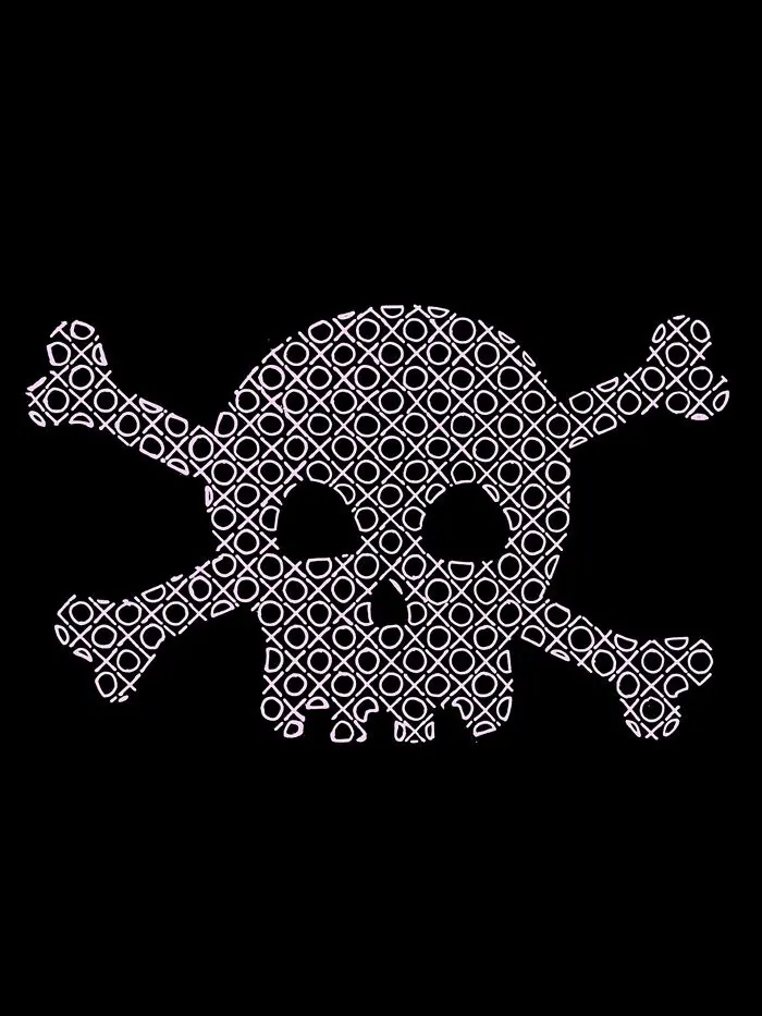 Мужская футболка премиум-класса Word Art Xoxo Skull LA Pop Art — изображение 3 из 3, черный