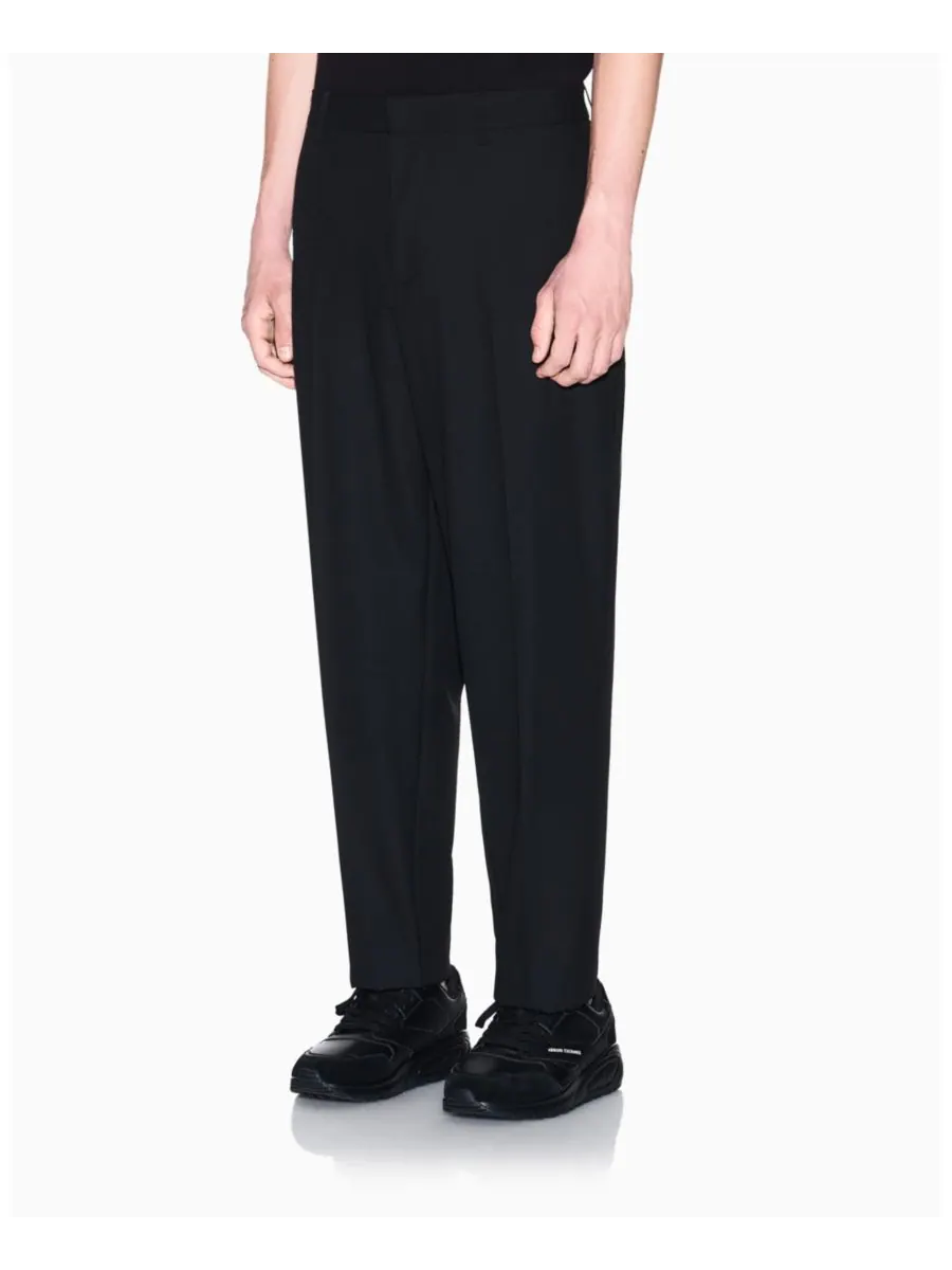 Мужские брюки Night Lab из эластичной шерстяной смеси зауженного кроя A|X Armani Exchange — изображение 1 из 5, черный
