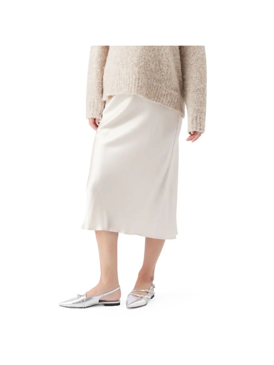Юбка для беременных из атласа с кристаллами Ripe Maternity — изображение 2 из 3, устрица