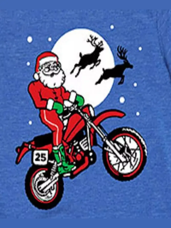 Футболка Big Boys Santa Motorcycle с графикой Hybrid — изображение 3 из 3, синий