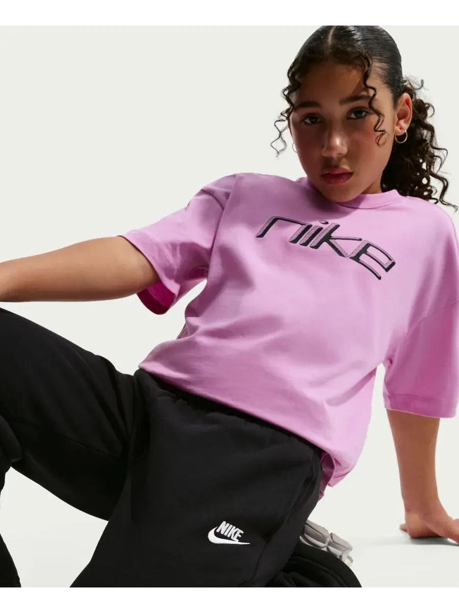 Спортивные брюки свободного кроя с открытым низом для детей постарше Nike — изображение 6 из 7, серый