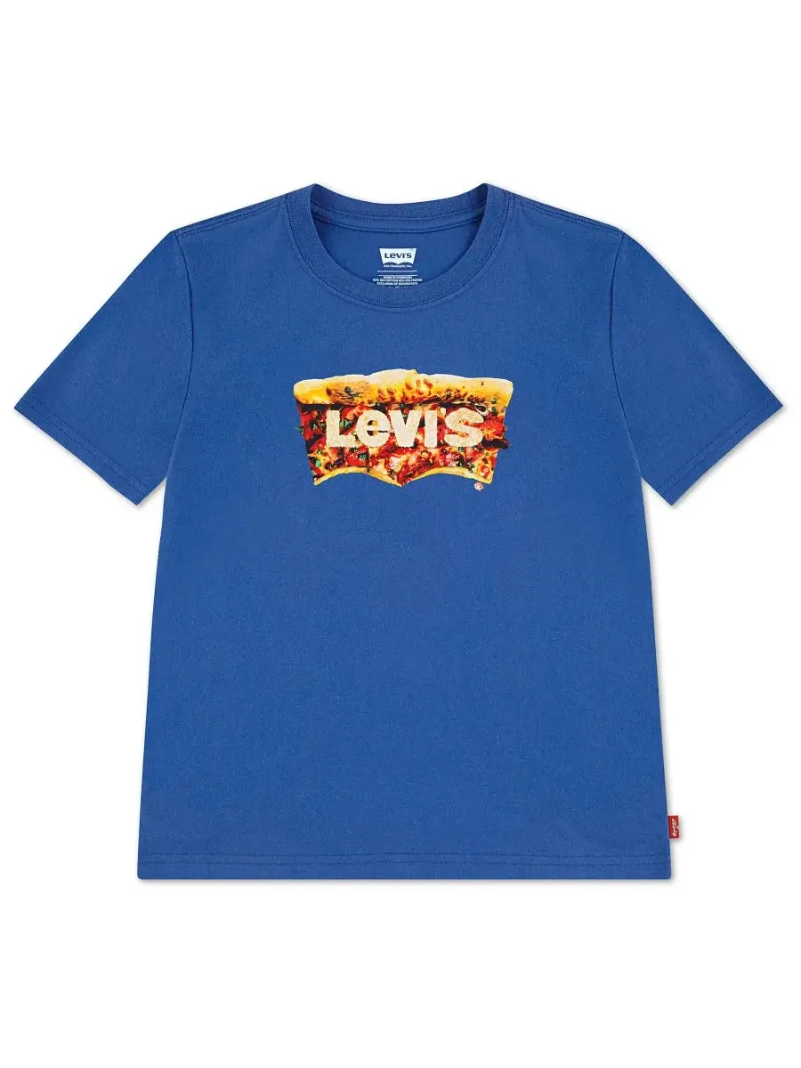 Детская футболка с круглым вырезом и графическим принтом, размер 4-7 Levi's — изображение 1 из 3, синий