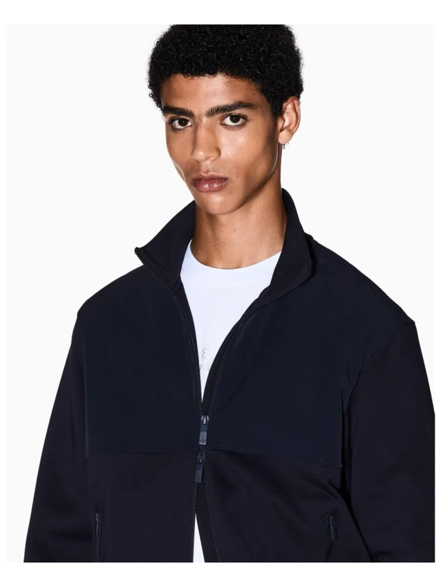 Мужская толстовка на молнии с комбинированным рисунком A|X Armani Exchange — изображение 3 из 5, глубокий темно-синий