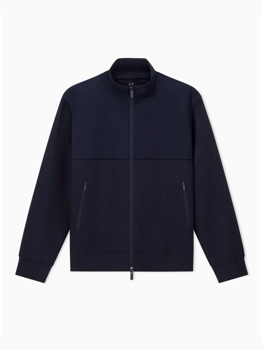 Мужская толстовка на молнии с комбинированным рисунком A|X Armani Exchange — изображение 5 из 5, глубокий темно-синий