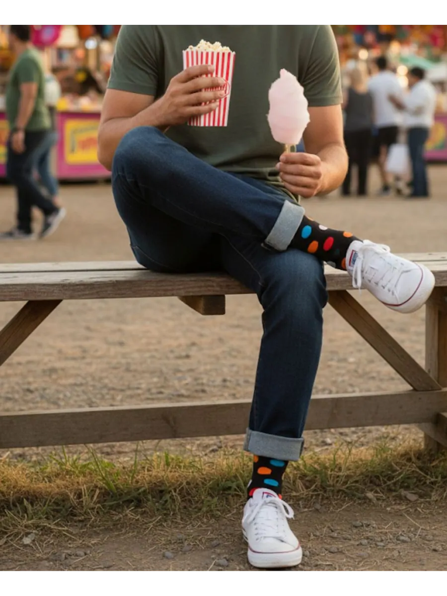 Мужские носки в крупный горошек Love Sock Company — изображение 3 из 3, черный