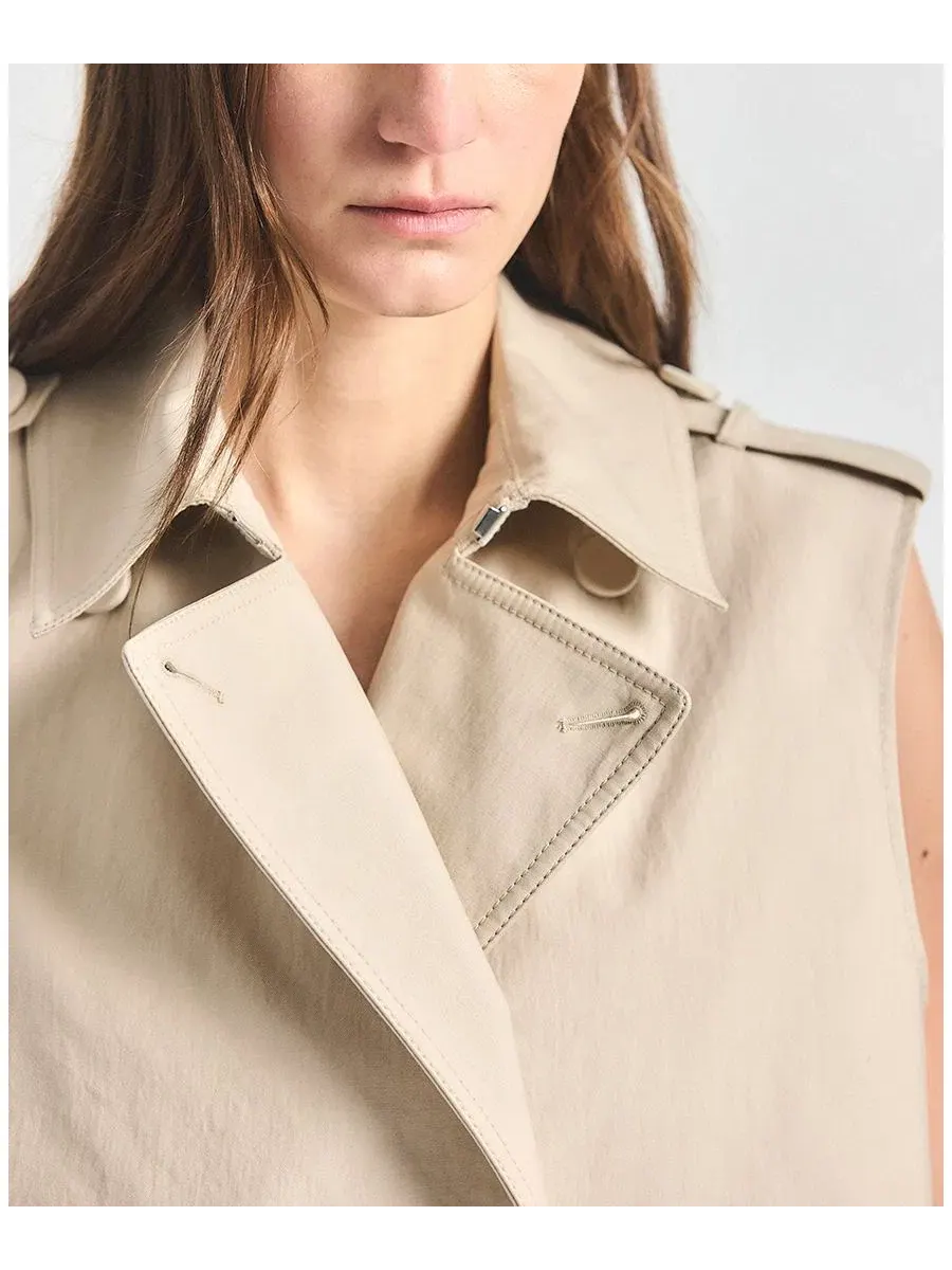Платье-тренч без рукавов с поясом Reign Twill Derek Lam 10 Crosby — изображение 4 из 5, серый