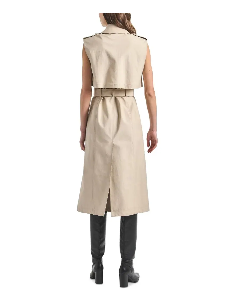 Платье-тренч без рукавов с поясом Reign Twill Derek Lam 10 Crosby — изображение 5 из 5, серый