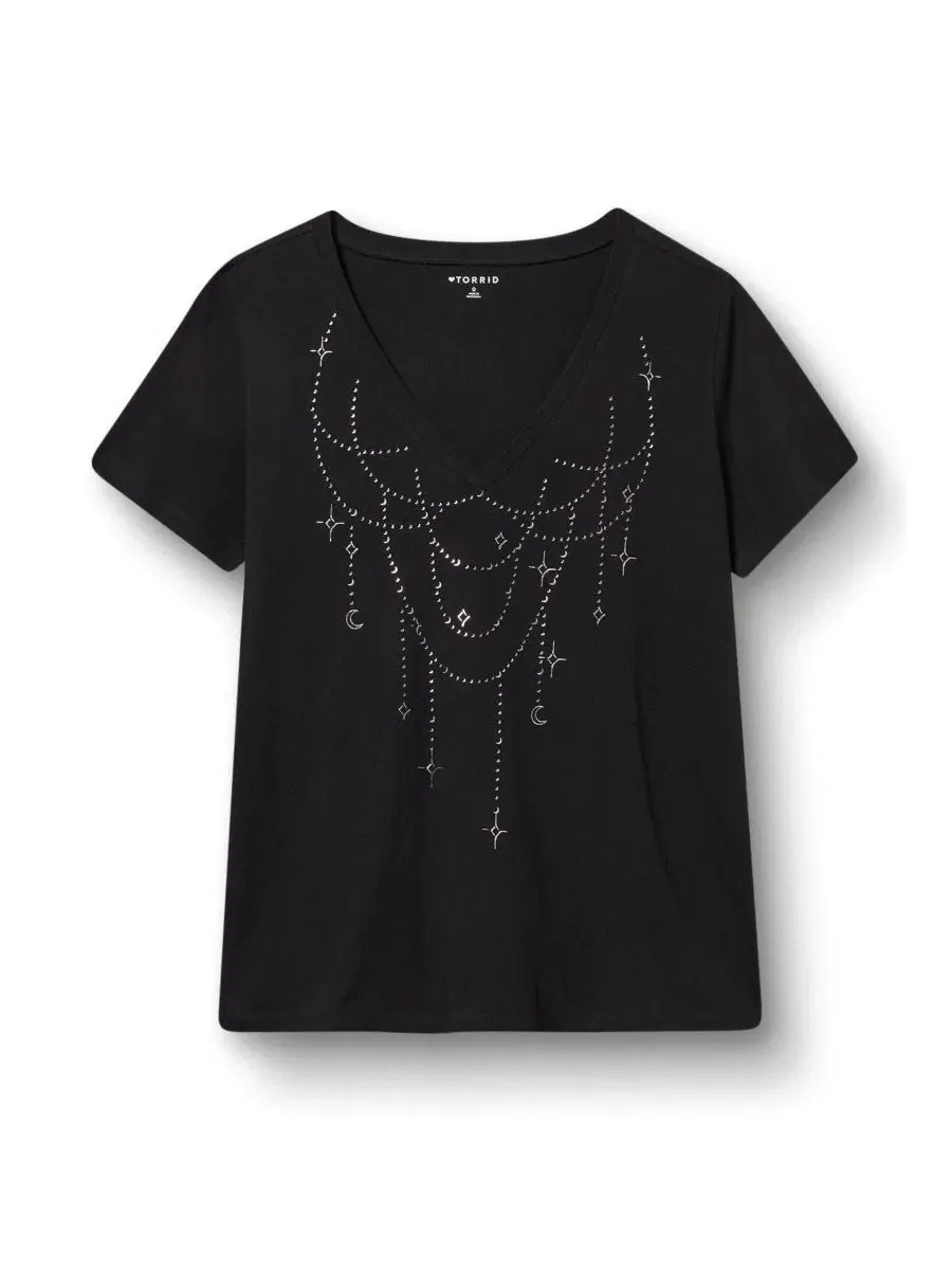 Футболка с V-образным вырезом Classic Cotton V-Neck Tee Torrid