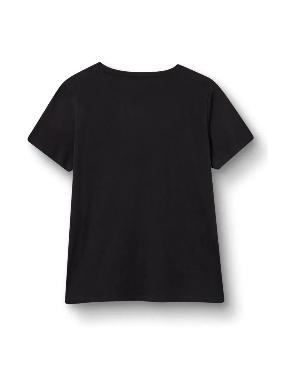 Футболка с V-образным вырезом Classic Cotton V-Neck Tee Torrid — изображение 3 из 3, глубокий черный
