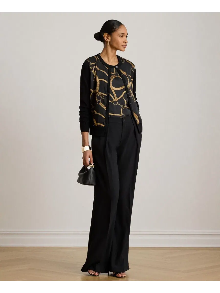 Женский кардиган с принтом Belting Print Lauren Ralph Lauren — изображение 2 из 7, черный мульти