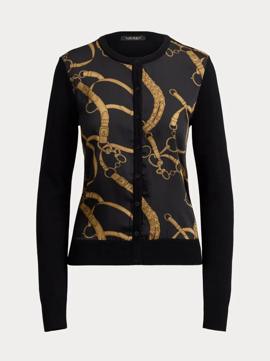 Женский кардиган с принтом Belting Print Lauren Ralph Lauren — изображение 5 из 7, черный мульти