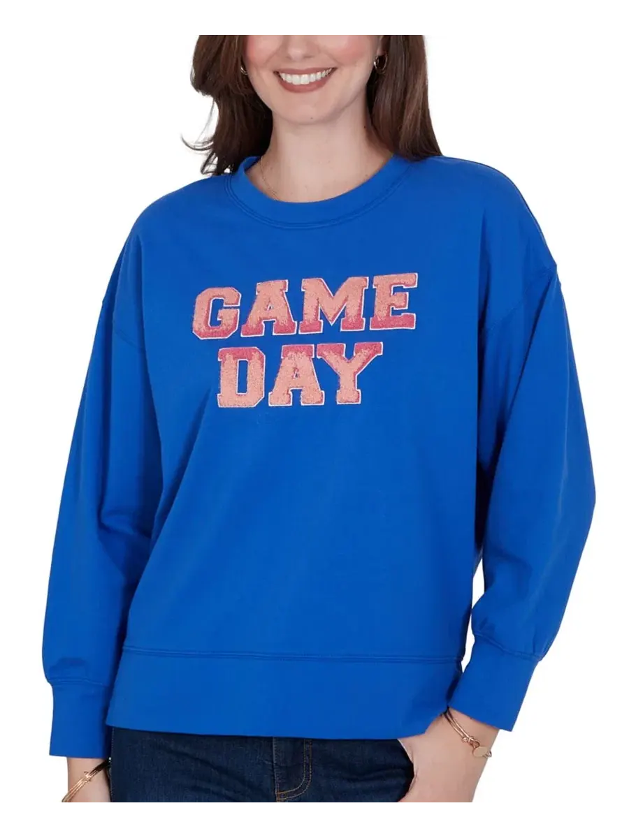 Свитшот с аппликацией Petite Game Day Graphic Crewneck Sweatshirt Ruby Rd. — изображение 1 из 5, мульти