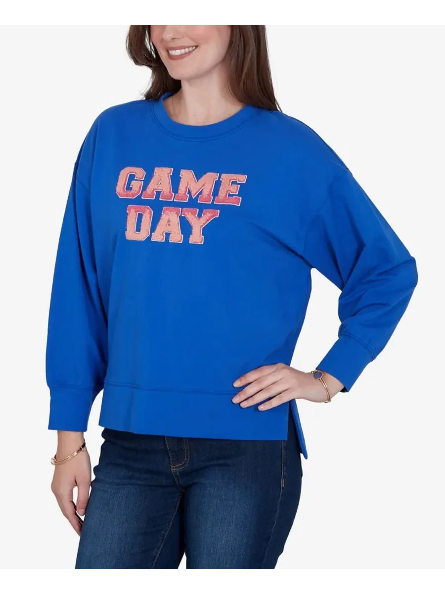 Свитшот с аппликацией Petite Game Day Graphic Crewneck Sweatshirt Ruby Rd. — изображение 2 из 5, мульти