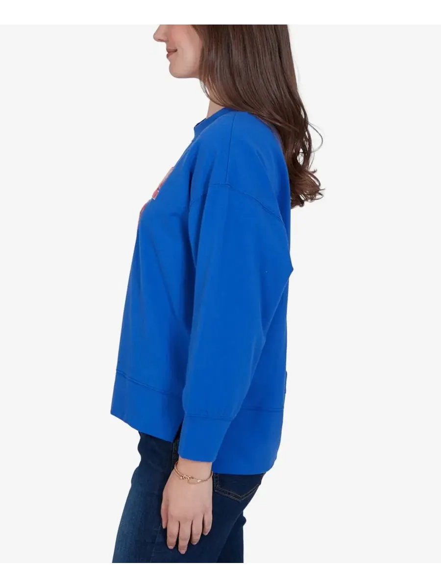 Свитшот с аппликацией Petite Game Day Graphic Crewneck Sweatshirt Ruby Rd. — изображение 3 из 5, мульти
