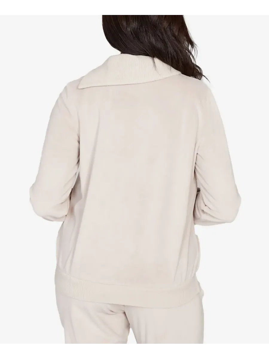 Calm Luxe Solid Shimmer Detail Envelope Neck Top Alfred Dunner — изображение 5 из 5, белый