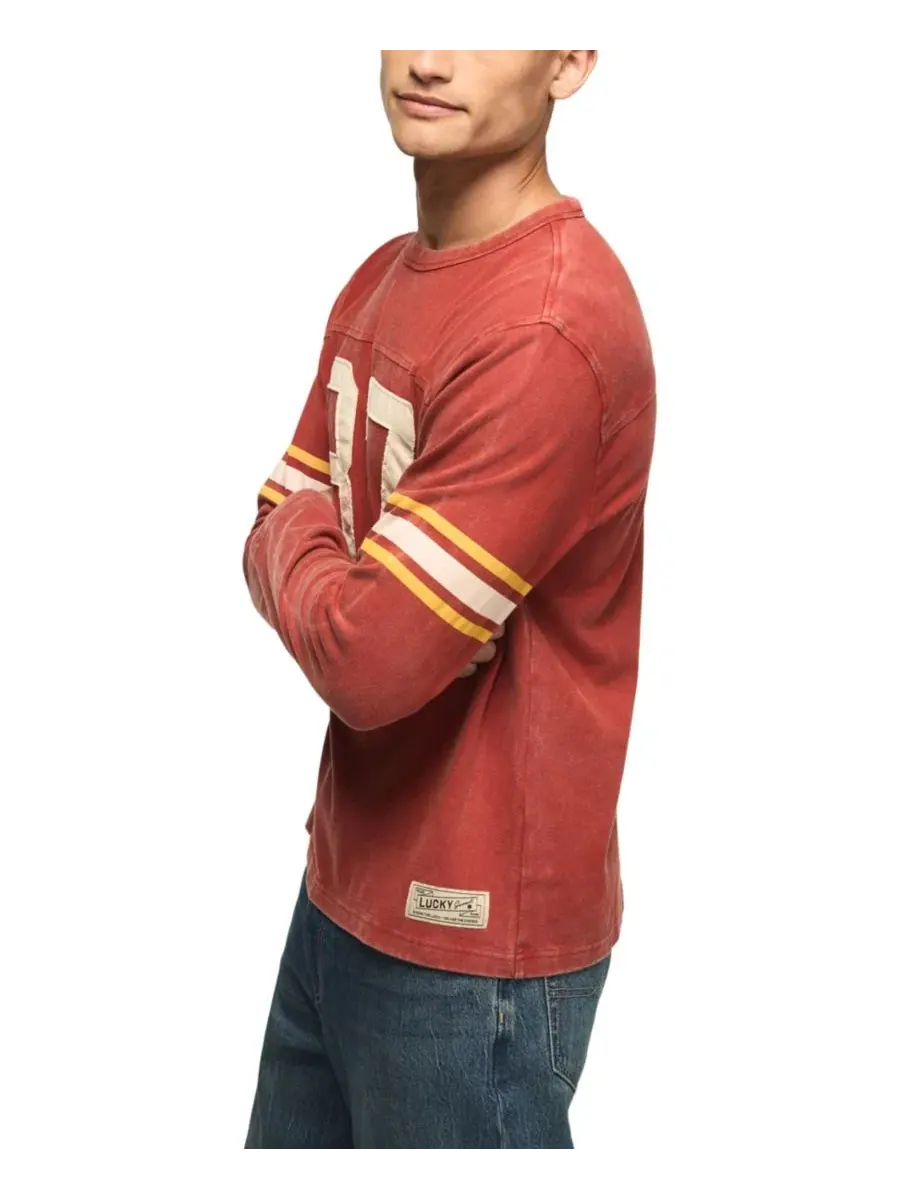 Футболка с длинным рукавом с номером игрока Lucky Brand — изображение 3 из 6, красный