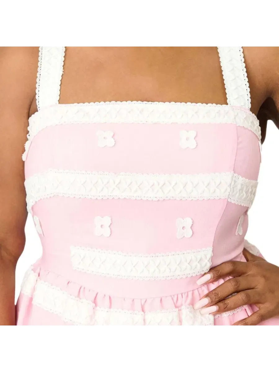 Платье-трапеция с квадратным вырезом и принтом в полоску Plus Size 1960s Swing Sundress Unique — изображение 3 из 4