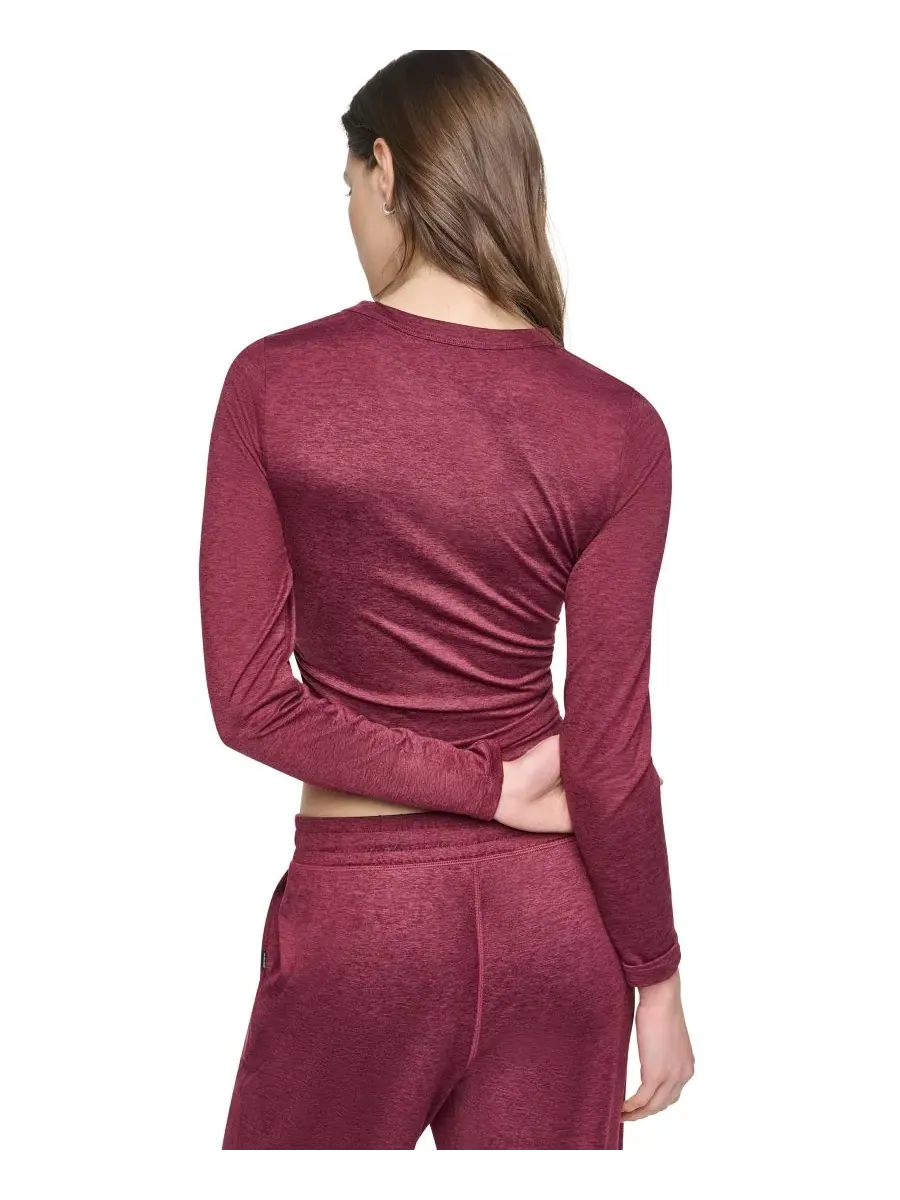 Женский топ с боковой драпировкой и длинным рукавом, Claret Spacedye DKNY Sport — изображение 5 из 13