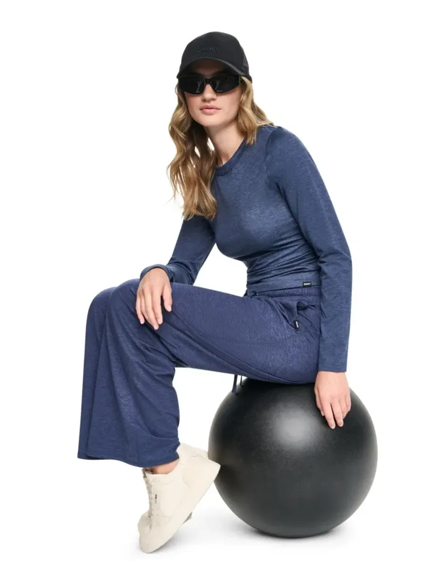 Женский топ с длинным рукавом и боковой драпировкой Peacoat Spacedye DKNY Sport, Peacoat Spacedye — изображение 6 из 8