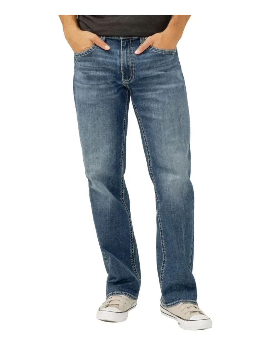 Мужские джинсы Gordie свободного прямого кроя Silver Jeans Co. — изображение 1 из 3, синий