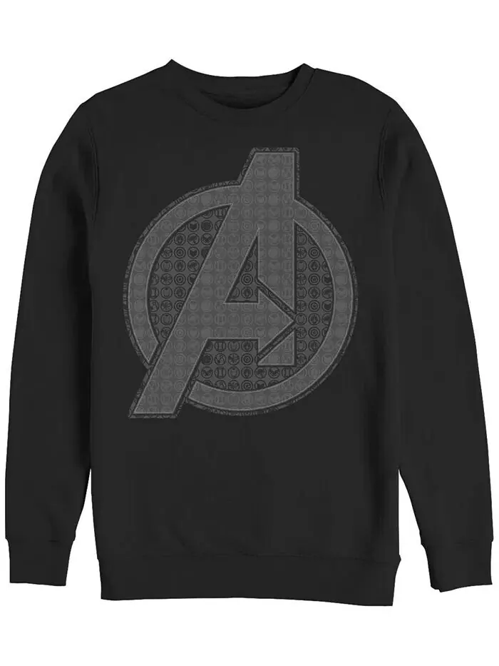 Мужская толстовка Marvel Avengers Endgame Grayscale Icons с логотипом, флис с круглым вырезом Fifth — изображение 1 из 1