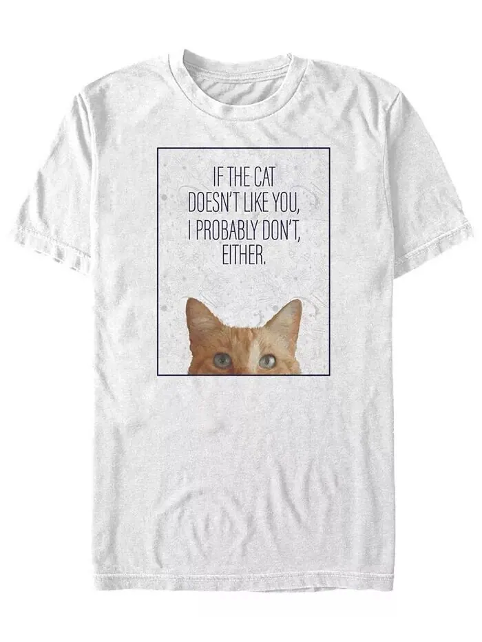 Футболка с коротким рукавом Marvel Men's Captain Marvel the Cat Doesn't Like You Fifth Sun — изображение 1 из 1, белый