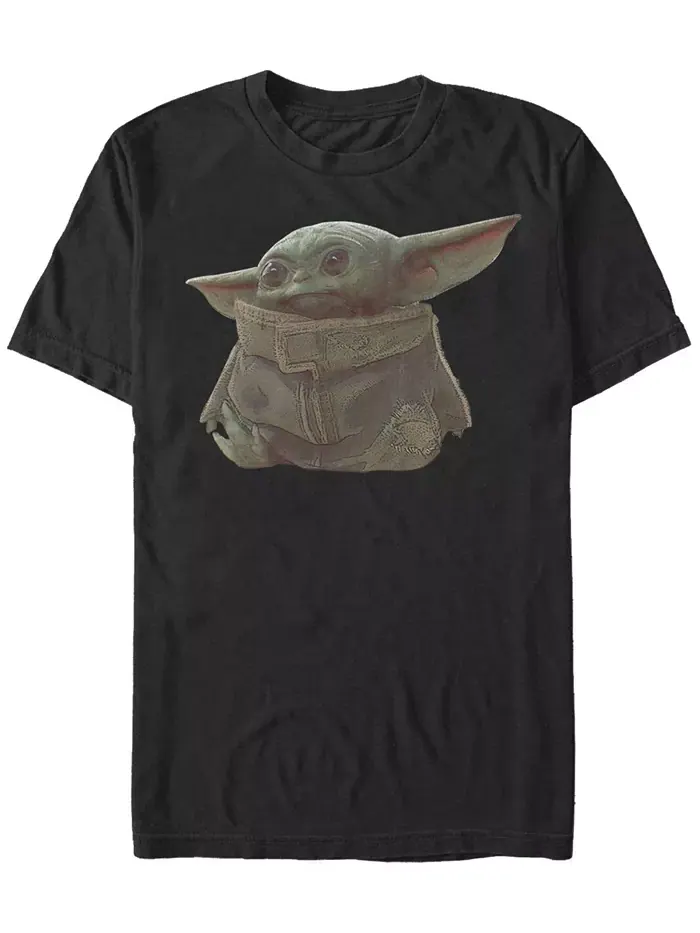 Мужская футболка с коротким рукавом Star Wars The Mandalorian The Child Portrait Fifth Sun — изображение 1 из 1, черный