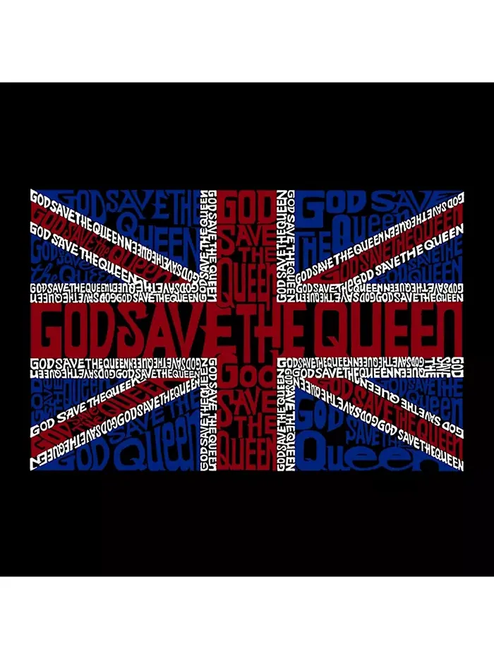 Мужская худи с принтом - God Save The Queen LA Pop Art — изображение 2 из 2, черный