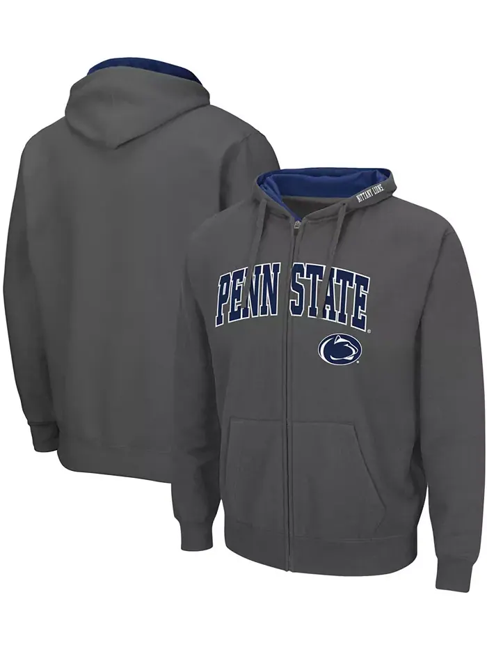 Мужская толстовка с молнией Penn State Nittany Lions Arch Logo 3.0 Colosseum — изображение 1 из 3, темно-серый